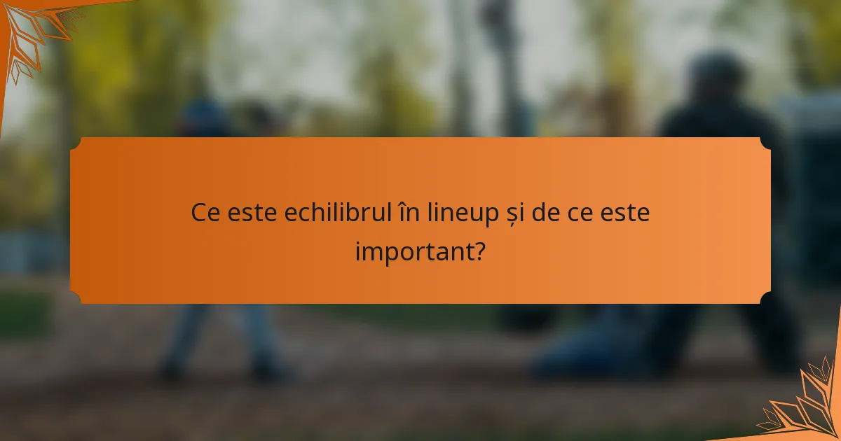 Ce este echilibrul în lineup și de ce este important?