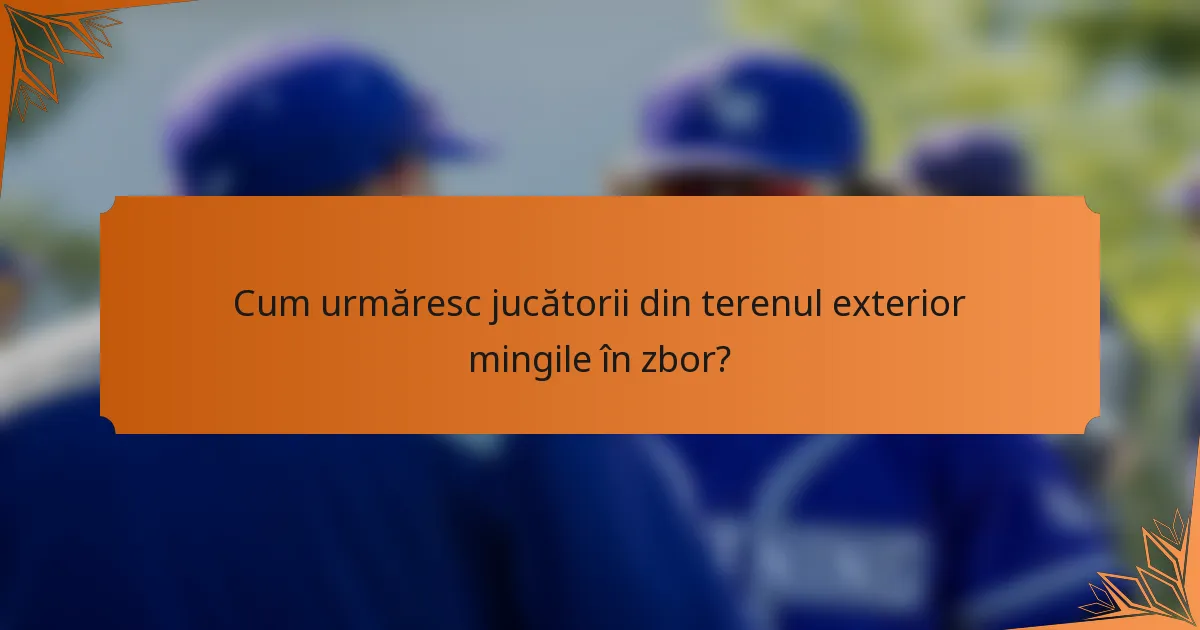 Cum urmăresc jucătorii din terenul exterior mingile în zbor?