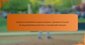 Impactul accidentărilor asupra echipelor: Ajustarea în funcție de disponibilitatea jucătorilor și considerațiile meciului